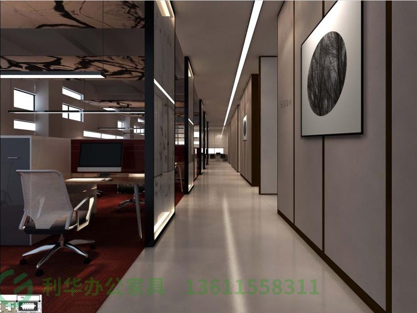 宿迁03-开敞办公区（中式风格样板间）