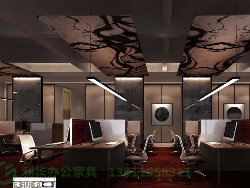 宿迁04-开敞办公区（中式风格样板间）